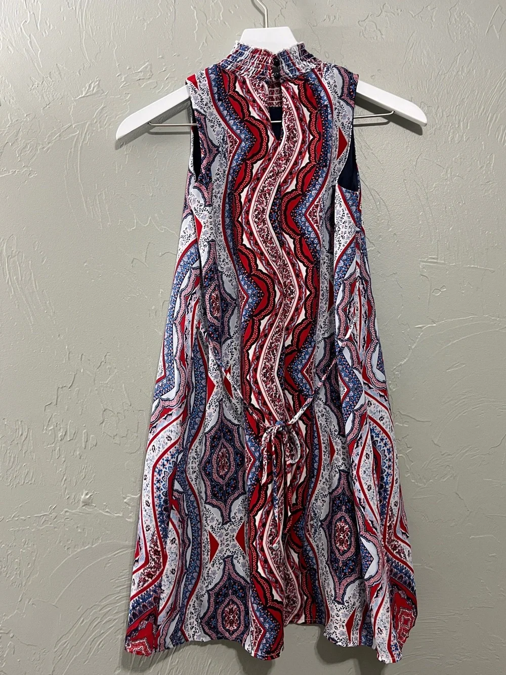 Speechless Sleeveless Paisley High Neck Dress Girls‎ 14 red white blue